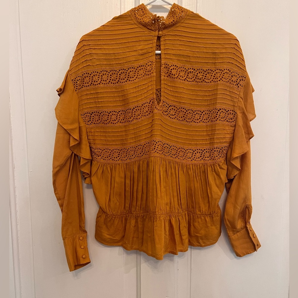 Free people eyelet top long sleeve size XS - Picture 3 of 7